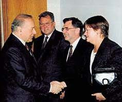 Statoil in Azerbaijan - Kjell O. Kran , Harald Norvik and Ellen Mo meeting President of Azerbaijan Heydar Aliyev