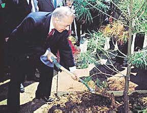 Aliyev planting tree, Supsa