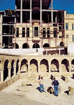 New construction above Old Market, Baku