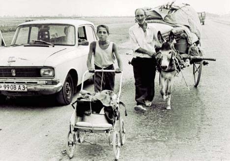 Refugees Fleeing Armenian Invaders in Azerbaijan, 1993