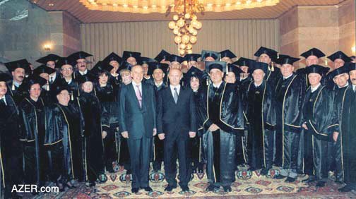 Azerbaijan's President Heydar Aliyev, Kamal Abdullayev and President Vladimir Putin