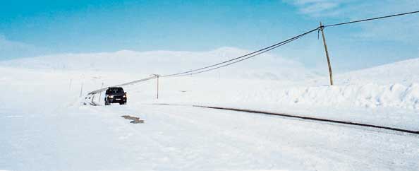 BTC Project - Winter conditions near Erzurum in eastern Turkey. Pipeline construction must wait until the snow has melted