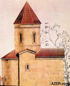 Architectural rendering of Kish Church.