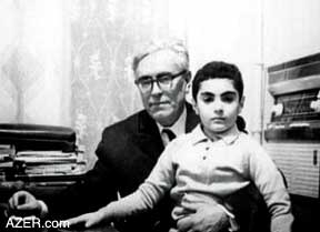 Farid Alakbarov - Azerbaijani Scientist on Medival Medical Manuscripts in his childhood with his grandfather
