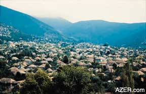 The town of Shaki lies in the foothills of the Caucasus about five hours northwest of Baku. Kish is a village about 5 km distance further up in the mountains.