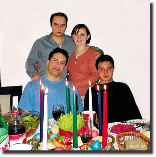 Azerbaijani students in Boston, Massachusetts. Clockwise from top left: Zaur Mammadov, Olessia Grinevitch, Jamshid Jarullazadeh and Sanan Nasibli. Rezakhanov Friends