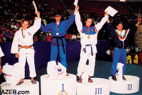 Gold medalist Ramila Usubova (57 kg) in the Women's Competition of the European Judo Championship held in Baku in August.