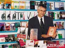 Marissom Ricardo Roso, translator of Nizami's Leyli & Majnun into Portuguese. In a bookstore in his home town in São Borja, Brazil.