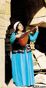 ashug, saz, azeri ashug woman