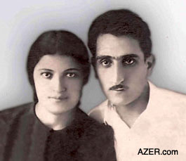 Mukhtar and his wife Fatma in 1946 after he had come back from exile. Photo: Courtesy of the family of Mukhtar Avsharov.