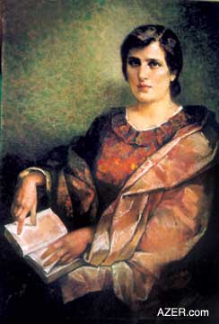 Portrait of Ummugulsum by her son Ogtay. After she was arrested, Ogtay, 16 at the time, only saw her once before she died. He was the oldest of her four children that were left behind when she was sent exiled to a prison camp. Photo: Ogtay Sadigzade