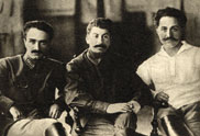 Active partners in the Caucasus: Anastas Mikoyan, Joseph Stalin and Grogoriy Ordzhnokidze, Tiflis (now Tbilisi), 1925. 