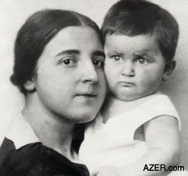 Stalin's second wife, Nadezhda Alliluyeva with daughter Svetlana, 1927. Nadezhda committed suicide in 1932 at age 31.