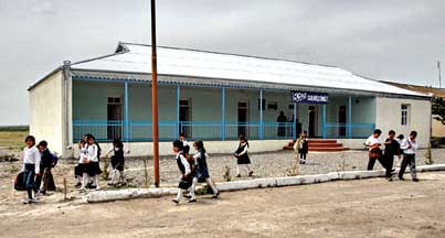 BP and the consortium members involved with them in the BTC (Baku-Tbilisi-Ceyhan) pipeline are involved with community development all along the pipeline. Here is a renovated school in the Duzdagh village of the Yevlakh region
