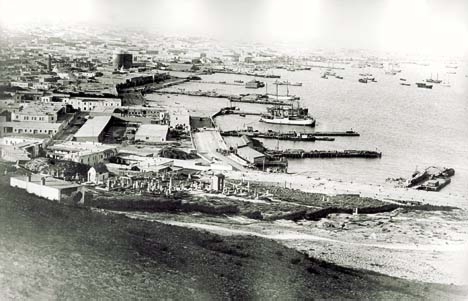 Building the quay in Baku