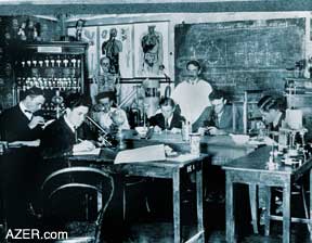 Science classes in Helenendorf. Prior to World War II, when all Germans were exiled to Siberia. Photo: Azerbaijan National Photo Archives.