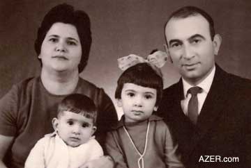 Aydin Vahidov with his family: his wife Zoya and two daughters Gultakin (older) and Mehriban. 1971. Photo: Family of Aydin Vahidov.
